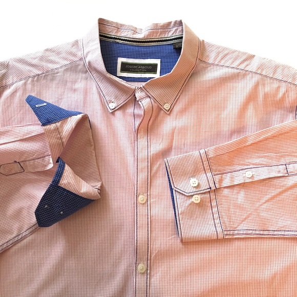 Joseph Abboud men's LS red/white check sz XL - Picture 4 of 7